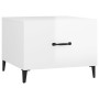 Mesa de centro patas de metal 2 uds blanco brillo 50x50x40 cm en Mesas de centro | Comprar online en Foru.es