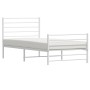 Estructura cama metal con cabecero y pie cama blanca 107x203 cm de vidaXL, Camas y somieres - Ref: Foro24-352382, Precio: 73,...