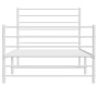 Estructura cama metal con cabecero y pie cama blanca 107x203 cm de vidaXL, Camas y somieres - Ref: Foro24-352382, Precio: 73,...