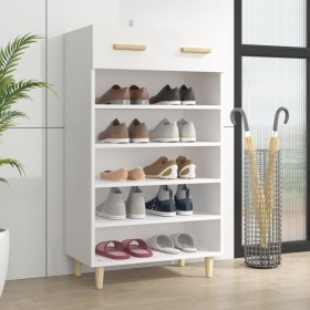 Mueble zapatero de madera contrachapada blanco 60x35x105 cm en Zapateros y organizadores de calzado | Comprar online en Foru.es