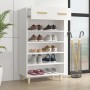Mueble zapatero de madera contrachapada blanco 60x35x105 cm en Zapateros y organizadores de calzado | Comprar online en Foru.es