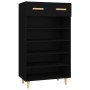 Mueble zapatero de madera contrachapada negro 60x35x105 cm en Zapateros y organizadores de calzado | Comprar online en Foru.es
