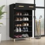 Mueble zapatero de madera contrachapada negro 60x35x105 cm en Zapateros y organizadores de calzado | Comprar online en Foru.es