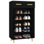 Mueble zapatero de madera contrachapada negro 60x35x105 cm en Zapateros y organizadores de calzado | Comprar online en Foru.es