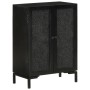 Aparador de hierro y madera maciza de mango negro 55x30x77 cm de vidaXL, Aparadores - Ref: Foro24-351645, Precio: 121,05 €, D...