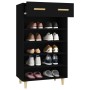 Mueble zapatero de madera contrachapada negro 60x35x105 cm en Zapateros y organizadores de calzado | Comprar online en Foru.es