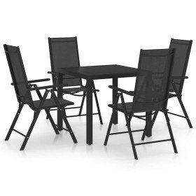 Juego de comedor de jardín 5 piezas aluminio negro en Conjuntos de jardín | Comprar online en Foru.es