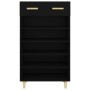 Mueble zapatero de madera contrachapada negro 60x35x105 cm en Zapateros y organizadores de calzado | Comprar online en Foru.es