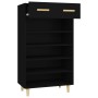 Mueble zapatero de madera contrachapada negro 60x35x105 cm en Zapateros y organizadores de calzado | Comprar online en Foru.es