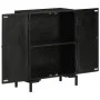 Aparador de hierro y madera maciza de mango negro 55x30x77 cm de vidaXL, Aparadores - Ref: Foro24-351645, Precio: 126,45 €, D...