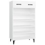 Mueble zapatero de madera contrachapada blanco 60x35x105 cm en Zapateros y organizadores de calzado | Comprar online en Foru.es