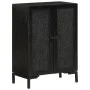 Aparador de hierro y madera maciza de mango negro 55x30x77 cm de vidaXL, Aparadores - Ref: Foro24-351645, Precio: 126,45 €, D...