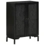 Aparador de hierro y madera maciza de mango negro 55x30x77 cm de vidaXL, Aparadores - Ref: Foro24-351645, Precio: 126,45 €, D...