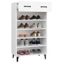 Mueble zapatero de madera contrachapada blanco 60x35x105 cm en Zapateros y organizadores de calzado | Comprar online en Foru.es