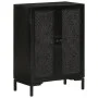 Aparador de hierro y madera maciza de mango negro 55x30x77 cm de vidaXL, Aparadores - Ref: Foro24-351645, Precio: 126,45 €, D...