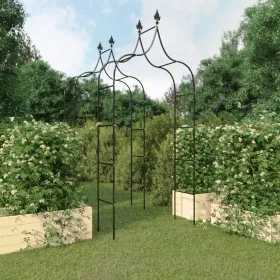 Garden arches 2 pcs black steel 120x38x260 cm by vidaXL, Pergolas, arches and garden trellises - Ref: Foro24-319349, Price: 6...