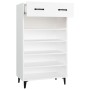 Mueble zapatero de madera contrachapada blanco 60x35x105 cm en Zapateros y organizadores de calzado | Comprar online en Foru.es