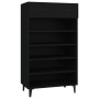 Mueble zapatero de madera contrachapada negro 60x35x105 cm en Zapateros y organizadores de calzado | Comprar online en Foru.es