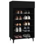 Mueble zapatero de madera contrachapada negro 60x35x105 cm en Zapateros y organizadores de calzado | Comprar online en Foru.es