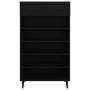 Mueble zapatero de madera contrachapada negro 60x35x105 cm en Zapateros y organizadores de calzado | Comprar online en Foru.es