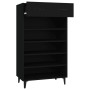 Mueble zapatero de madera contrachapada negro 60x35x105 cm en Zapateros y organizadores de calzado | Comprar online en Foru.es