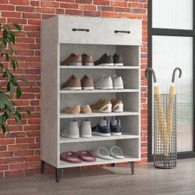 Mueble zapatero madera contrachapada gris hormigón 60x35x105 cm en Zapateros y organizadores de calzado | Comprar online en Foru