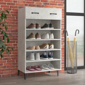 Mueble zapatero madera contrachapada gris hormigón 60x35x105 cm en Zapateros y organizadores de calzado | Comprar online en Foru