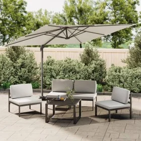 Sombrilla colgante con poste de aluminio blanco arena 300x300cm de vidaXL, Sombrillas - Ref: Foro24-319911, Precio: 243,66 €,...
