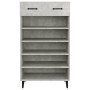 Mueble zapatero madera contrachapada gris hormigón 60x35x105 cm en Zapateros y organizadores de calzado | Comprar online en Foru