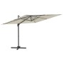 Sombrilla colgante con poste de aluminio blanco arena 300x300cm de vidaXL, Sombrillas - Ref: Foro24-319911, Precio: 243,66 €,...