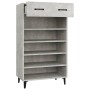 Mueble zapatero madera contrachapada gris hormigón 60x35x105 cm en Zapateros y organizadores de calzado | Comprar online en Foru