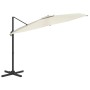Sombrilla colgante con poste de aluminio blanco arena 300x300cm de vidaXL, Sombrillas - Ref: Foro24-319911, Precio: 243,66 €,...