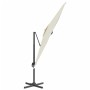 Sombrilla colgante con poste de aluminio blanco arena 300x300cm de vidaXL, Sombrillas - Ref: Foro24-319911, Precio: 243,66 €,...
