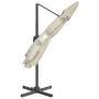 Sombrilla colgante con poste de aluminio blanco arena 300x300cm de vidaXL, Sombrillas - Ref: Foro24-319911, Precio: 243,66 €,...
