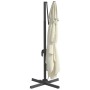 Sombrilla colgante con poste de aluminio blanco arena 300x300cm de vidaXL, Sombrillas - Ref: Foro24-319911, Precio: 243,66 €,...