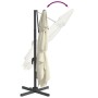 Sombrilla colgante con poste de aluminio blanco arena 300x300cm de vidaXL, Sombrillas - Ref: Foro24-319911, Precio: 243,66 €,...