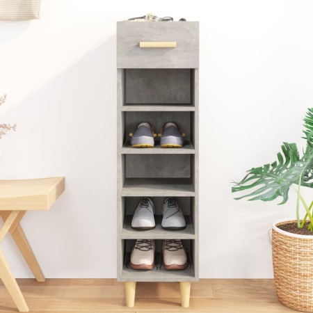 Mueble zapatero madera contrachapada gris hormigón 30x35x105 cm en Zapateros y organizadores de calzado | Comprar online en Foru