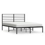Estructura de cama con cabecero metal negro 135x190 cm de vidaXL, Camas y somieres - Ref: Foro24-352318, Precio: 99,38 €, Des...