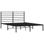 Estructura de cama con cabecero metal negro 135x190 cm de vidaXL, Camas y somieres - Ref: Foro24-352318, Precio: 99,38 €, Des...
