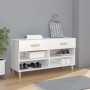 Mueble zapatero de madera contrachapada blanco 102x35x55 cm en Zapateros y organizadores de calzado | Comprar online en Foru.es