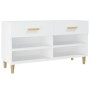 Mueble zapatero de madera contrachapada blanco 102x35x55 cm en Zapateros y organizadores de calzado | Comprar online en Foru.es