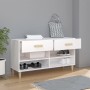 Mueble zapatero de madera contrachapada blanco 102x35x55 cm en Zapateros y organizadores de calzado | Comprar online en Foru.es