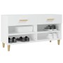 Mueble zapatero de madera contrachapada blanco 102x35x55 cm en Zapateros y organizadores de calzado | Comprar online en Foru.es