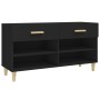 Mueble zapatero de madera contrachapada negro 102x35x55 cm en Zapateros y organizadores de calzado | Comprar online en Foru.es