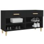 Mueble zapatero de madera contrachapada negro 102x35x55 cm en Zapateros y organizadores de calzado | Comprar online en Foru.es