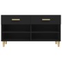 Mueble zapatero de madera contrachapada negro 102x35x55 cm en Zapateros y organizadores de calzado | Comprar online en Foru.es