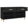 Mueble zapatero de madera contrachapada negro 102x35x55 cm en Zapateros y organizadores de calzado | Comprar online en Foru.es