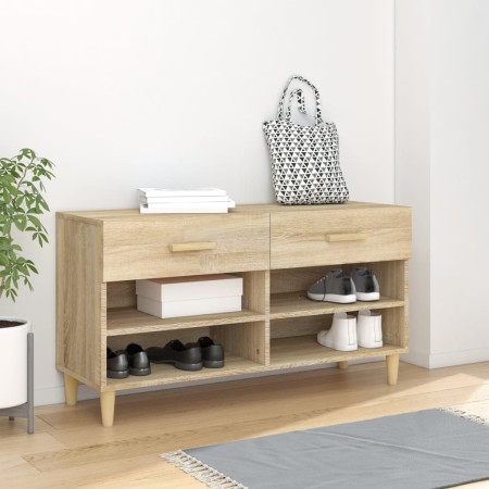 Mueble zapatero madera contrachapada roble Sonoma 102x35x55 cm en Zapateros y organizadores de calzado | Comprar online en Foru.