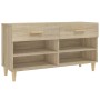 Mueble zapatero madera contrachapada roble Sonoma 102x35x55 cm en Zapateros y organizadores de calzado | Comprar online en Foru.