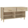 Mueble zapatero madera contrachapada roble Sonoma 102x35x55 cm en Zapateros y organizadores de calzado | Comprar online en Foru.